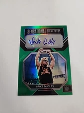 2023 WWE Prizm SPIKE DUDLEY Green Auto SN-SDL Sensational Signatures Dudley ze