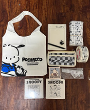 Sanrio Pochacco Peanuts Snoopy Mixed Lot Tote Bag, Stationery Tape