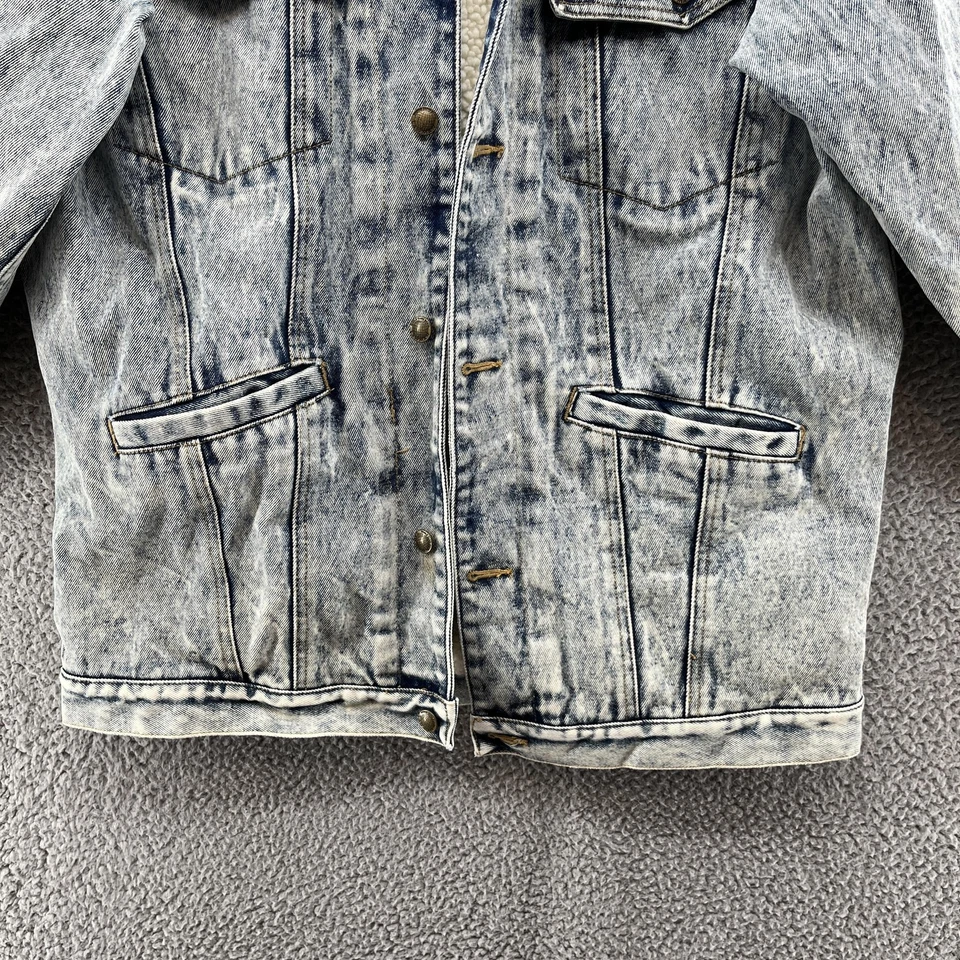Chaqueta de Colección Años 90 Lawman Para Mujer Mediana Forrada Sherpa Denim Western Chore Abrigo Foto 2 de 4