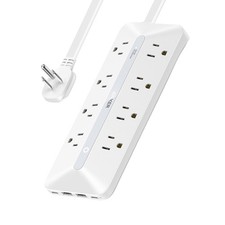 Anker Flat Plug Power Strip, 12-in-1 USB-C Strip with 8 AC, 2 White