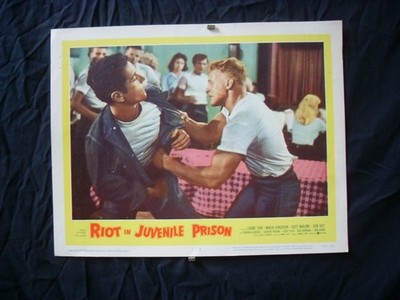 RIOT IN JUVENILE PRISON-1959-LOBBY CARD NO. 3-A FIGHT FN