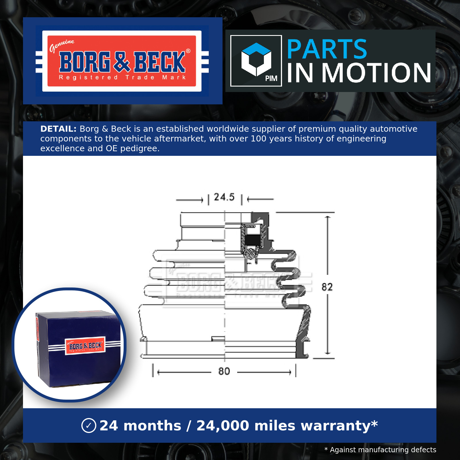 CV Joint Boot Front Inner BCB2768 Borg & Beck C.V. Driveshaft Gaiter Quality New