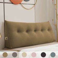 Corduroy Headboard Pillow Bed Backrest Cushion Reading Bolster w/Reinforced Edge