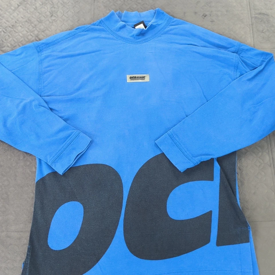 Camisa Oceanic Diving Essentials Vintage Estampado Envolvente Hecha en EE. UU. Grande Foto 3 de 4