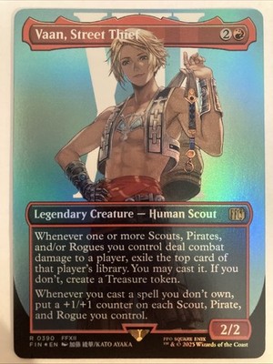 MTG FOIL Vaan, Street Thief Borderless  - FINAL FANTASY 0390 R FIN