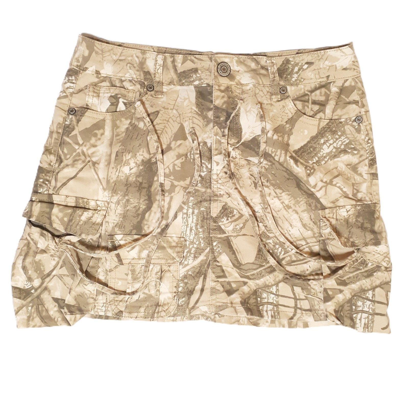 Skirt VIP Jeans L Women Forest Camouflage Cargo Stretch Waist=30in Length=14.5in-image