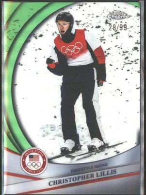 2026 Topps Chrome US Winter Olympic Green Refractor Christopher Lillis /99 #174