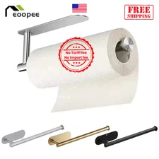 Holder Kitchen Roll Towel Paper Rack Under Cabinet Wall Toilet Self Adhesive