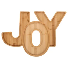  3Pcs Christmas Charcuterie Board: JOY Letter Holiday Cheese Platter - Bamboo
