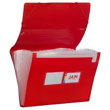 Accordion Folders - 13 Pocket Plastic Expanding File - - 10 x Red Legal Size