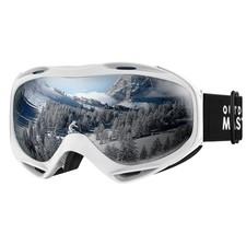 OutdoorMaster OTG Ski Goggles Over Glasses Anti Fog UV Protection Matte White