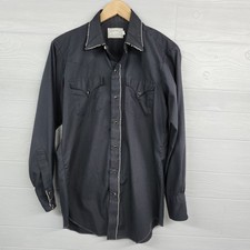 Vintage 60s 70s H Bar C Ranchwear Rodeo Western Pearl Snap Shirt Medium 15 1/2