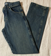 Wrangler Retro Boys Size 14R Relaxed Straight Cut Dark Wash Denim Rodeo Adjust
