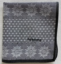 VTG Chusteczka Szara Tkanina Tkana Geometryczny Diament i Kwiatowa Kieszeń Kwadratowa 17" ~ P