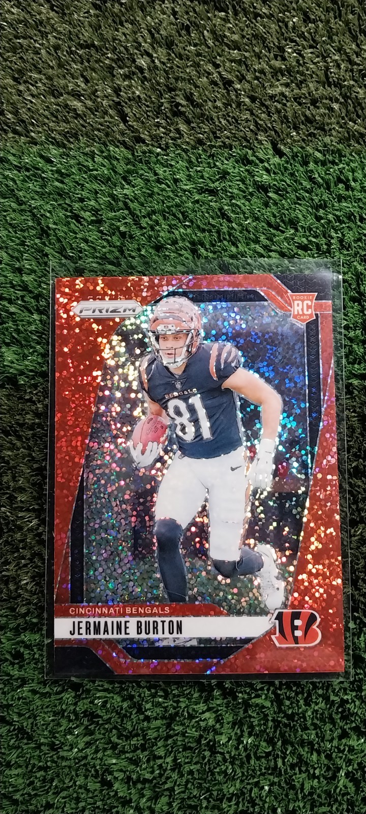 2024 Panini Prizm - Rookies Jermaine Burton #350 Red Sparkle Prizm (RC)