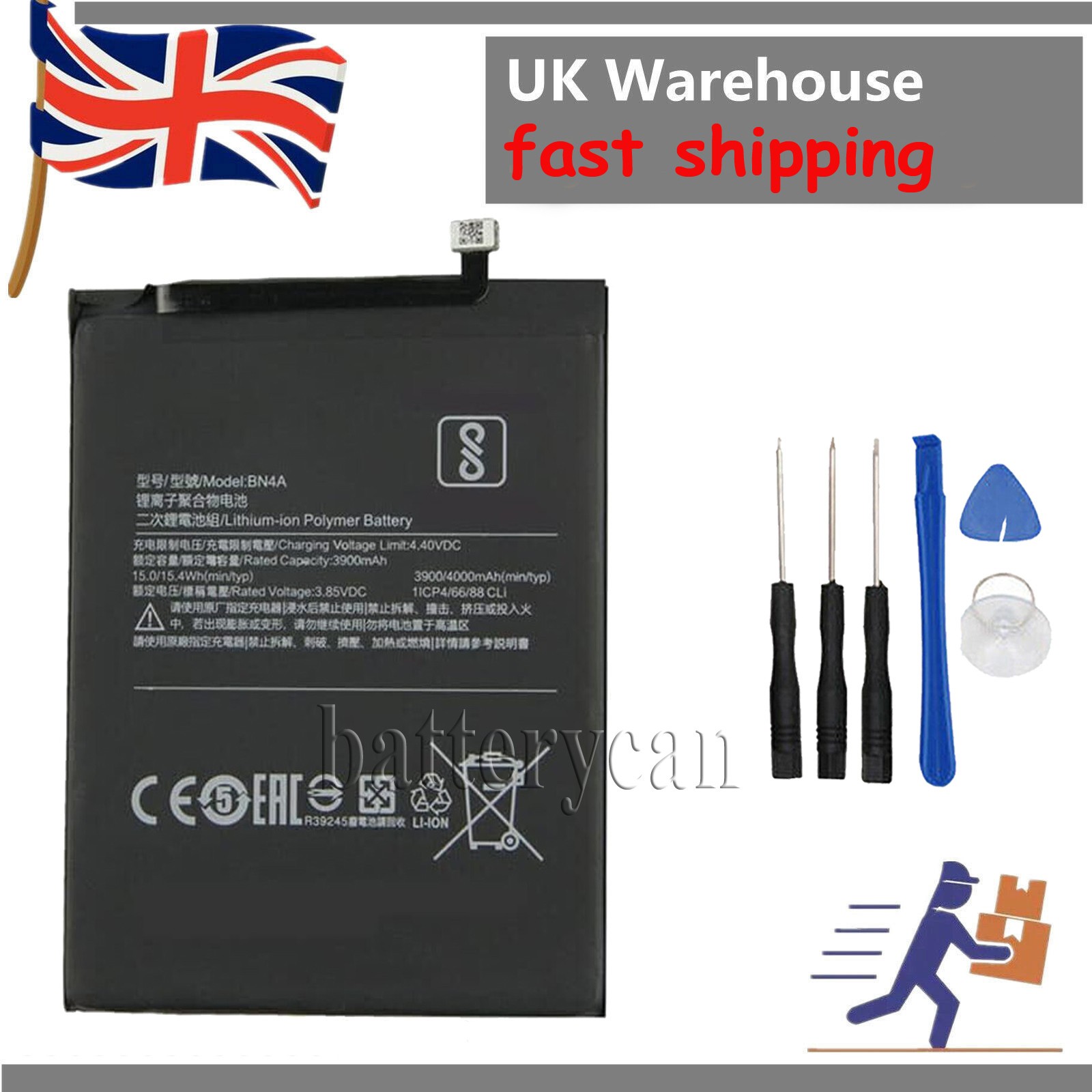 for REDMI NOTE 7 BN4A 3900mAh Replacement internal battery