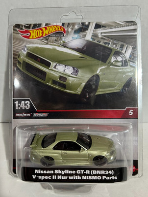 Hot Wheels Premium Nissan Skyline GT-R (BNR34) V-Spec II NUR 1:43 Diecast NEW