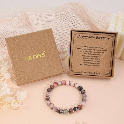 Happy 40th Birthday Bracelet for Women 40th Birthday Bracelets Gifts for Her Moo - Picture 6 of 6