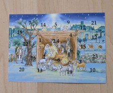 NEU Mini- Adventskalender in Kartenform Weihnachten 24 T&uuml;rchen zum &Ouml;ffnen