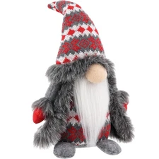 Gnome Christmas Decorations - Holiday Plush Gnome Figurine Stuffed Dwarf Adorabl