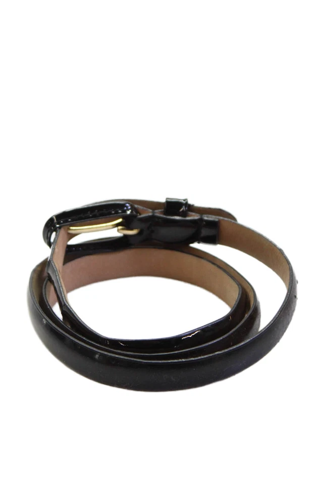 Cinturón con hebilla de charol ancho ajustado negro talla pequeña J Crew para mujer Foto 2 de 4