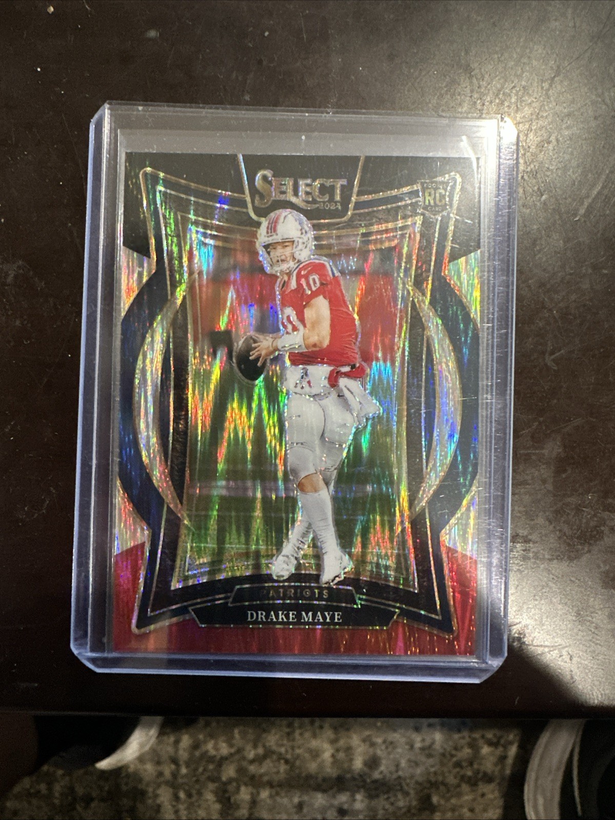 2024 Panini Select - Concourse Drake Maye #27 Black & Red Shock Prizm (RC)
