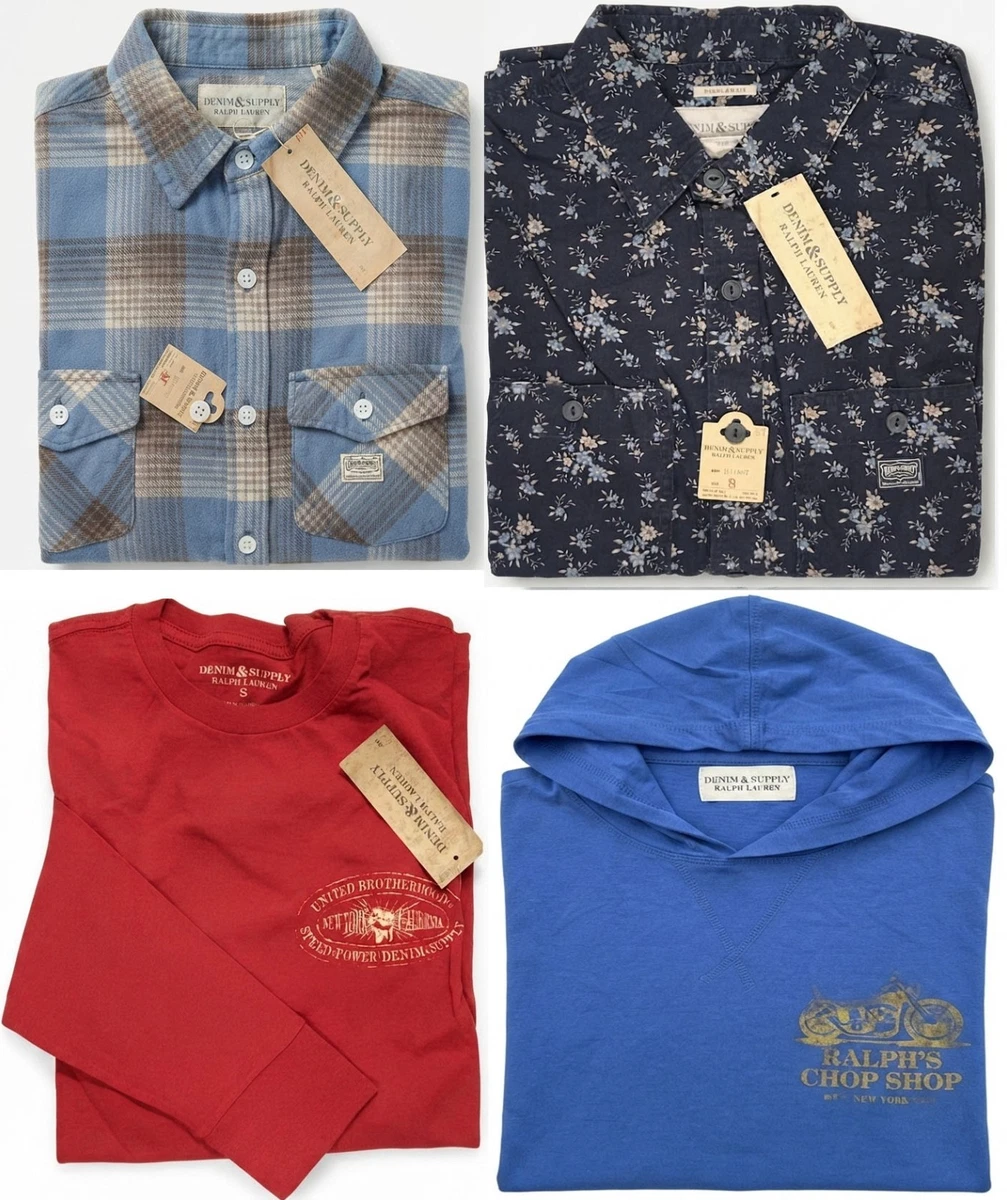 Polo Ralph Lauren Denim Henley Casual Button-Down Shirts for Men