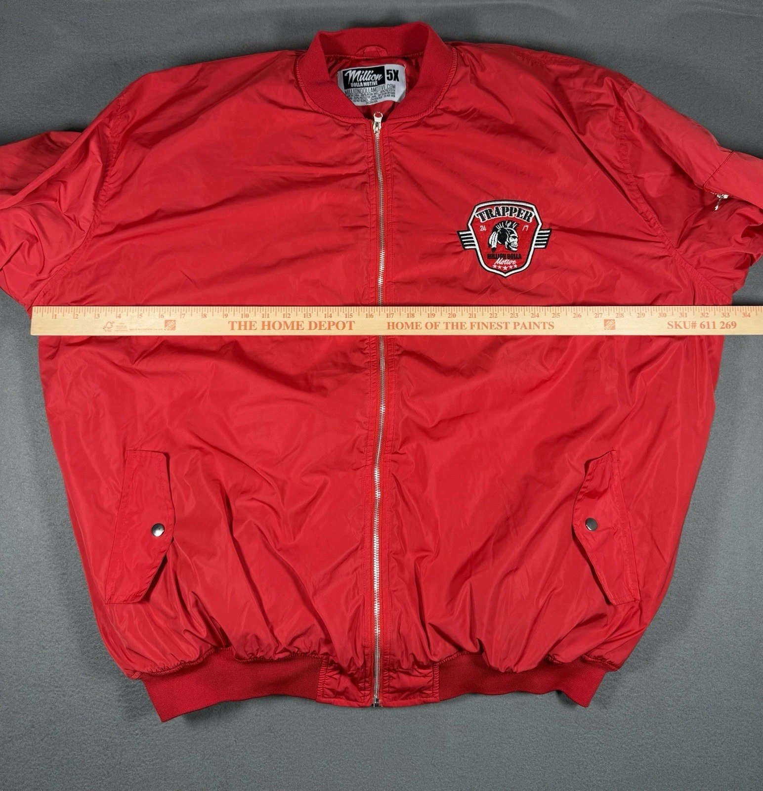 Million Dolla Motive MDM Trappers Bomber Jacket 5XL Red Streetwear Full Zip image 4