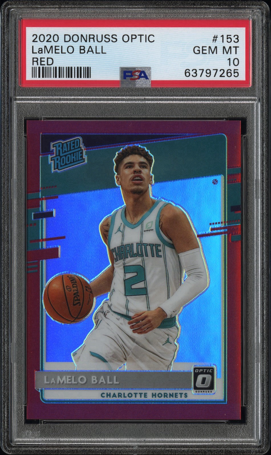 2020 Panini Donruss Optic Red Prizm /99 LaMelo Ball Rated Rookie #153 PSA 10 GEM