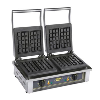 Equipex GED10 Double Brussels Waffle Baker w/ Cast Iron Grids, Thermostatic C...