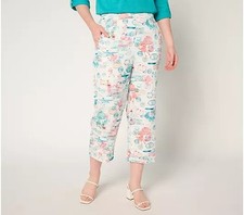 nicole by Nicole Miller Regular Pull-On Textured Cropped Pant Animal Stamps S Ne