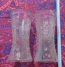 Antique pair of beautiful English Glass vases traditional 1960's