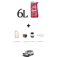 Hoffcar Servicekit 4 Filter Und 6L ÖL FüR Dacia Lodgy 1.5 Dci 79Kw Ab 2012