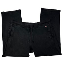 Polo Jeans Co Ralph Lauren Womens Black Wide Leg Sweatpants Fleece Medium