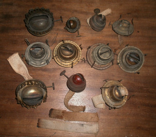 Antique Banner Eagle Burner & Other Parts For Kerosene Oil Lamps Lot of 11