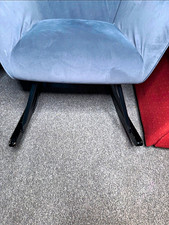 Grey Upholstered Rocking Chair with Arms, Metal Frame 90cm H 60x65cm