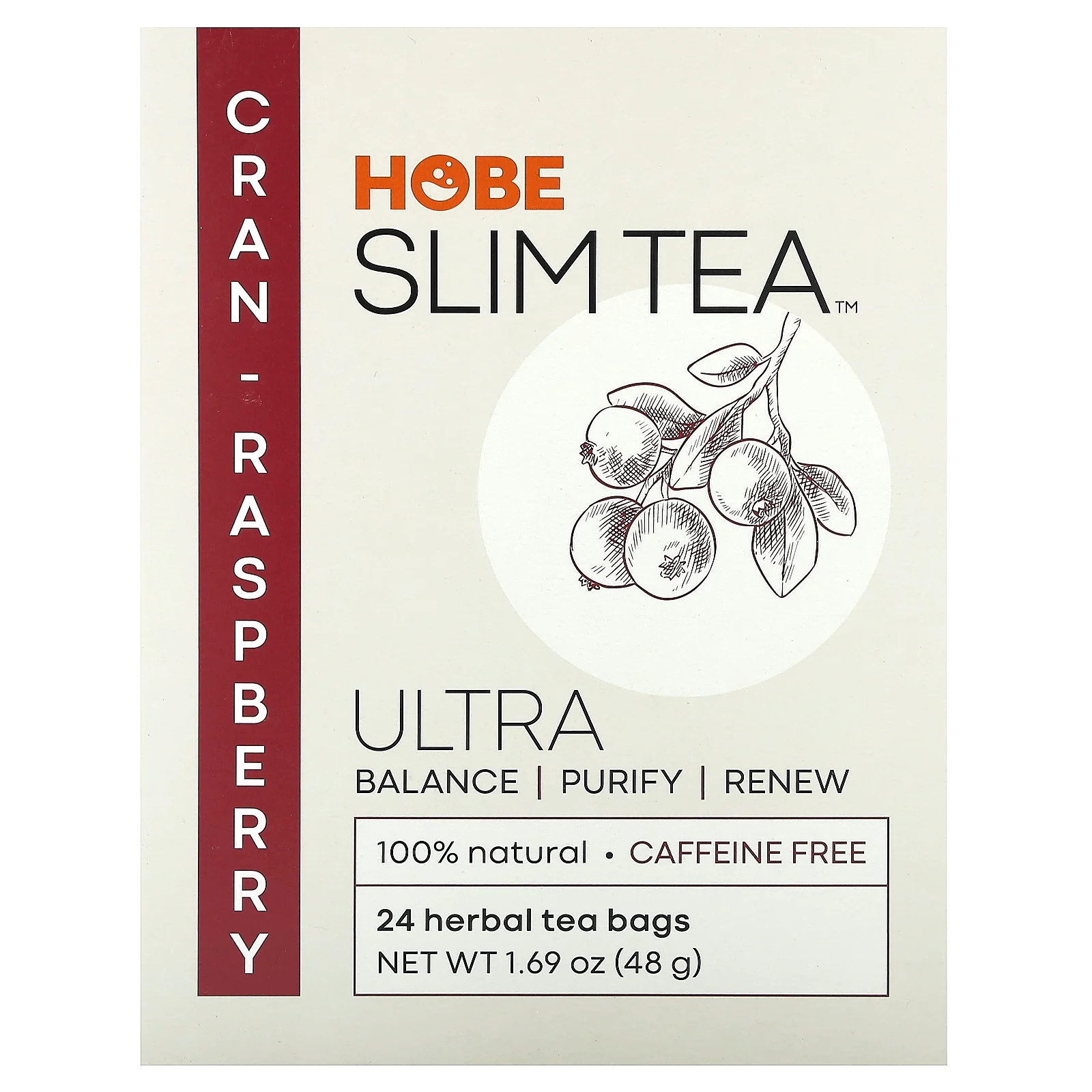, Cran-raspberry, Caffeine Free, 24 Herbal Tea Bags, 1.69 Oz