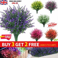 Artificial Flowers Plastic Fake Plants UV Resistant Home In Outdoor Garden Decor