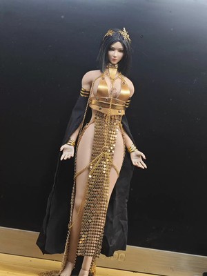1/6 Female Gold Queen Clothes Set Model For 12'' PH TBL Action Figure Body