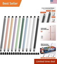 10 PCS 2-in-1 High Sensitivity Stylus Pens for iPad and Android Colorful Set 