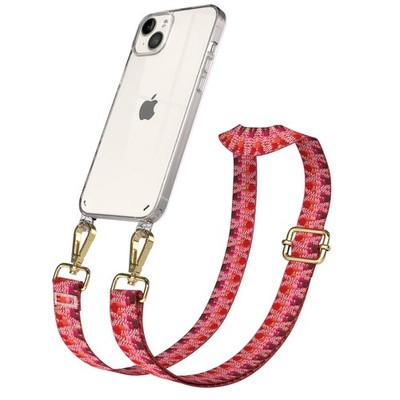 Hülle mit Band für Apple iPhone 14 Plus Cover Kette Berre / Rosa  Mix - Gold