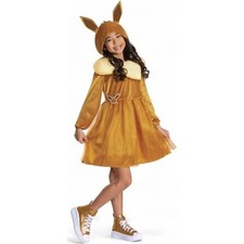 Pokemon Eevee Child Costume Dress Hood Ears Halloween Party Size S/P 4-6X NEW