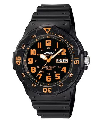 CASIO STANDARD Quartz Watch MRW-200H-4BV Men's Black x Orange
