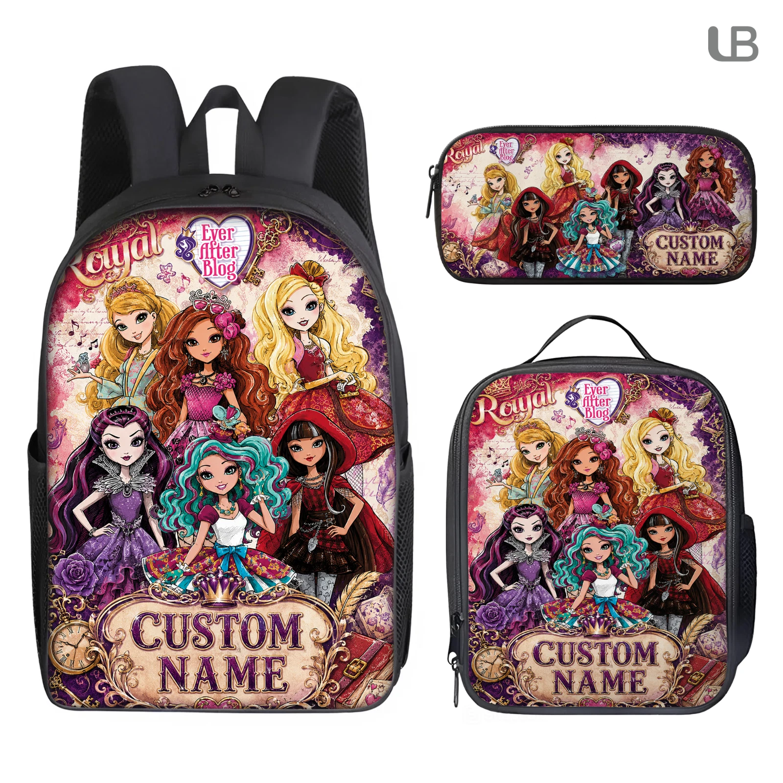 Kids School Bookbag Set Ever After High Backpack Gift