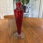 Wayne Husted BLENKO Regal Ruby Decanter 1960 MCM Sculptural Art Glass