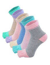 Hellomamma Women's Toe Sock Cute Cat Dog Ankle Sock Cotton Athletic Running F...