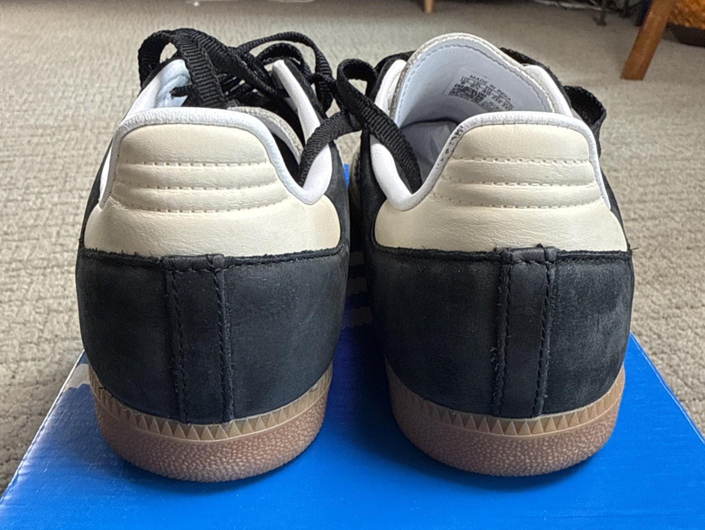 Adidas Samba OG Womens 8 Black/ Cream Silver Metallic IE5836 Rare Color In Box thumbnail 5