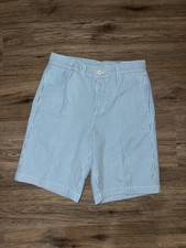 Vineyard Vines Boys 14 Club Short Blue White Striped Seersucker Whale Preppy