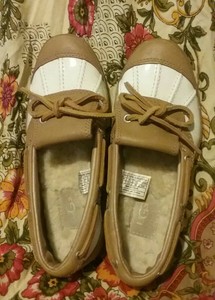 Ugg Womens Brown Cream Leather Waterproof Duck Rain Muckers Barn