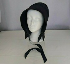 Handmade Black Amish Bonnet Dutch Hat Amish Country Ohio Costume Cosplay Decor